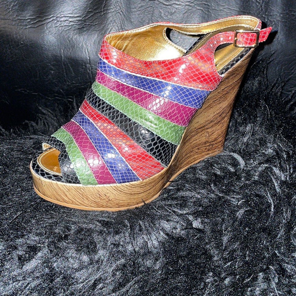 Sergio Zelcer Snakeskin Rainbow Wedge